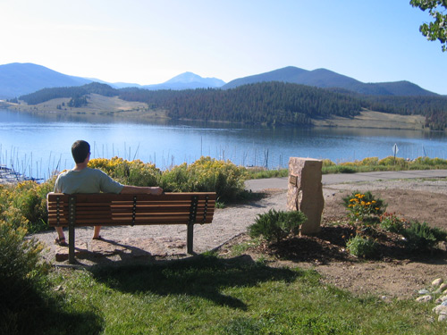 Bench overlooking Lake Dillon